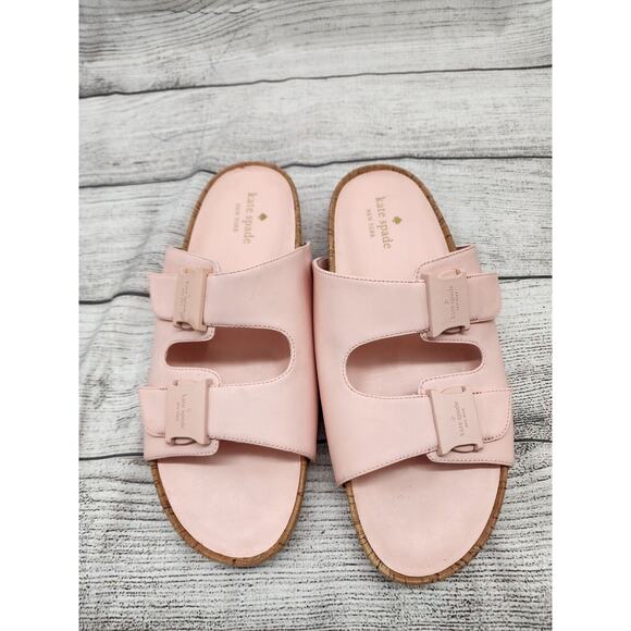 Kate Spade Becca Sandals Size 9.5 B Pink Women's Style KC411 DOUBLE STRAP - Picture 1 of 10